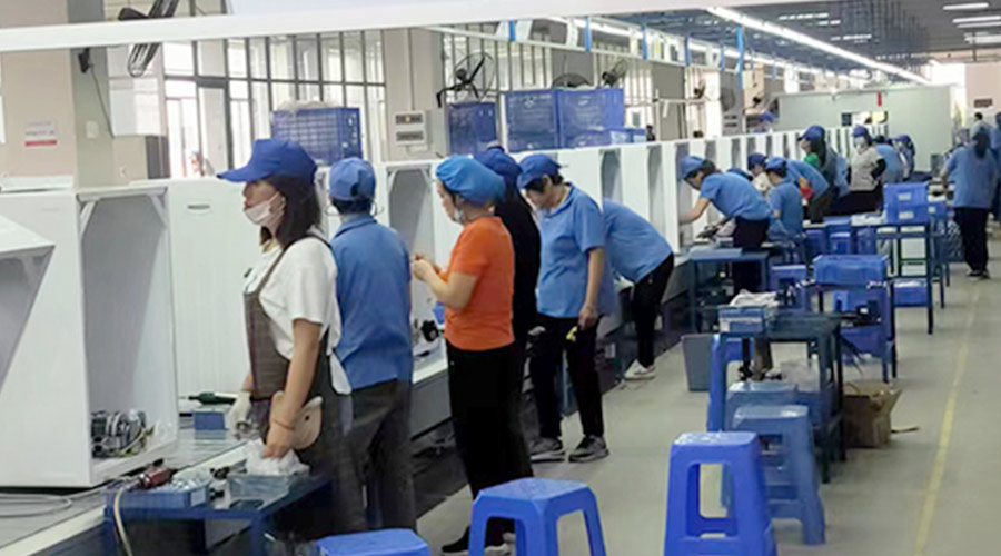 生產(chǎn)實況！金環(huán)電器開展客戶TCL滾筒衣服烘干機(jī)生產(chǎn)